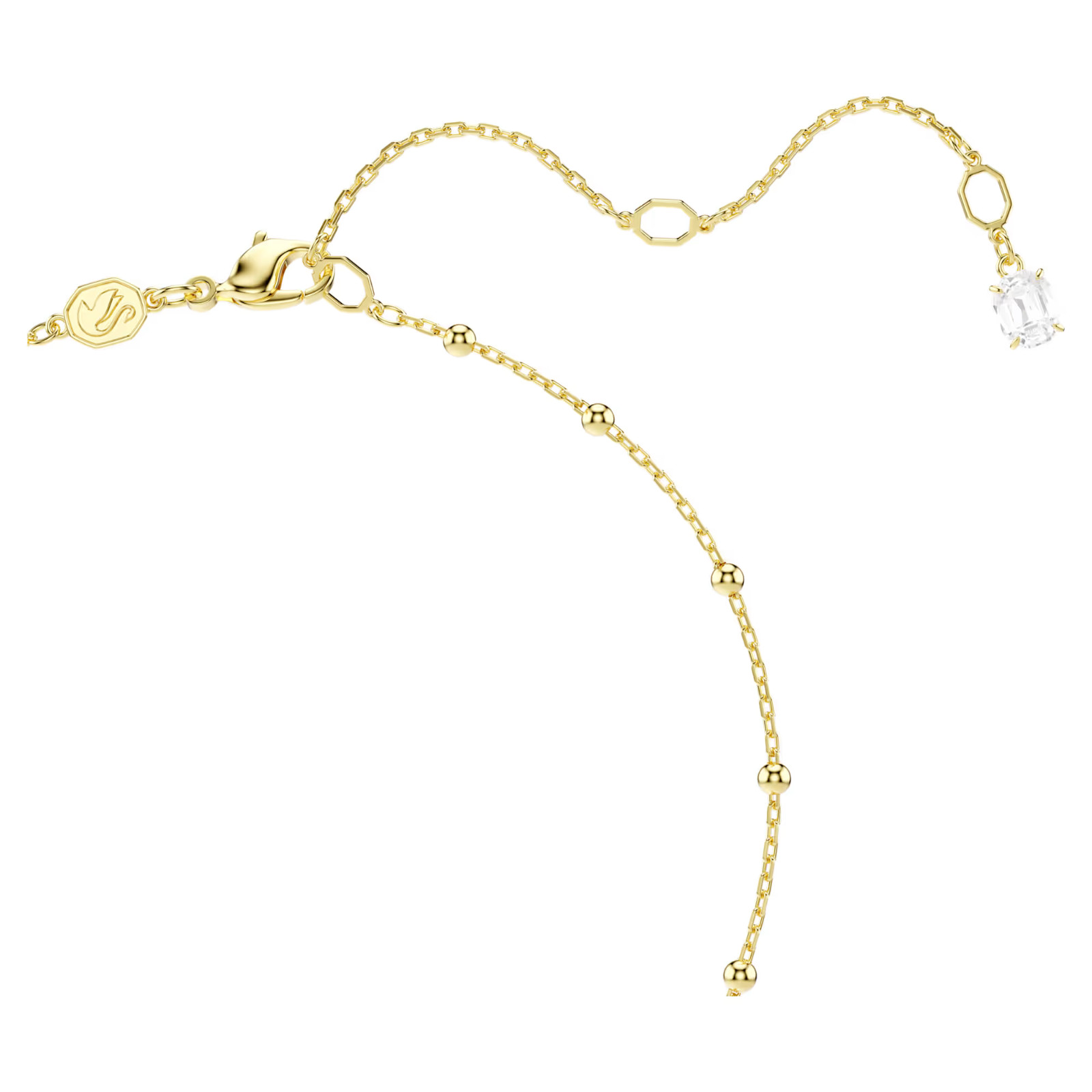 SWAROVSKI Imber Y necklace Round cut, White, Gold-tone plated – FREESHIP