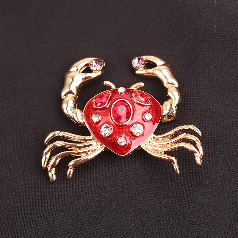 Women Men Unisex Crab Lover Brooch Fashion Animal Pins Badge Jewelry