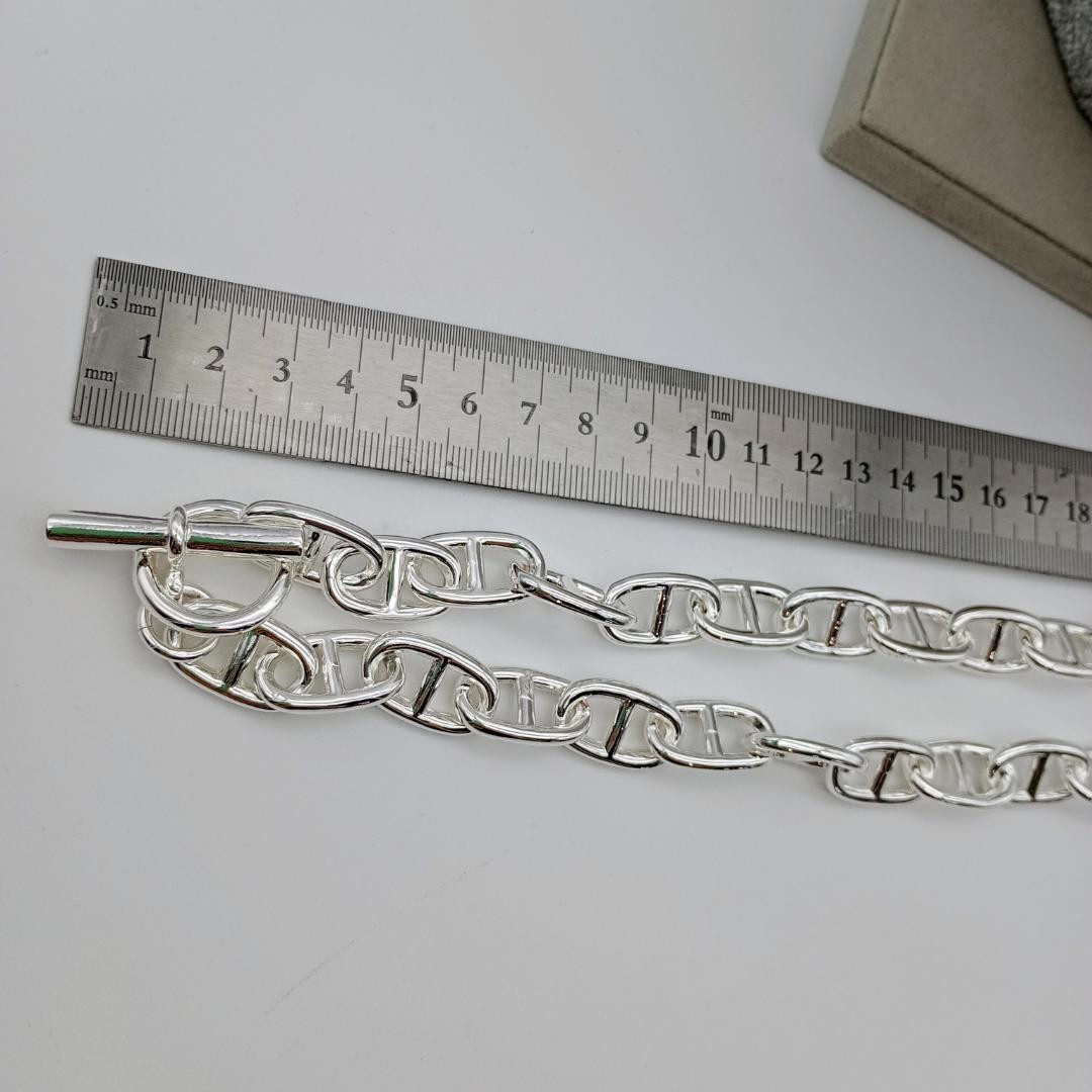 Silver 925 Necklace Chaine d’Ancre Toggle Clasp 40