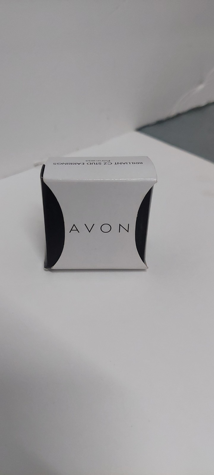 Avon Brilliant CZ Princess Square Halo Stud Earrings Silver Tone Butterfly Back