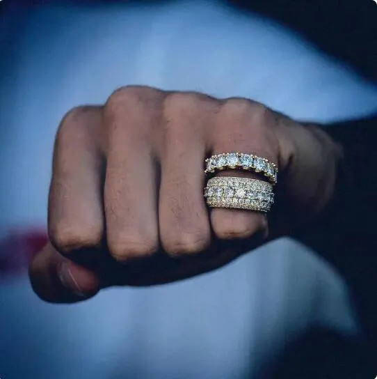 High Quality lced Out Bling Cz Men ‘s Ring Jewelry Luxury Full CZ Fashion Rings