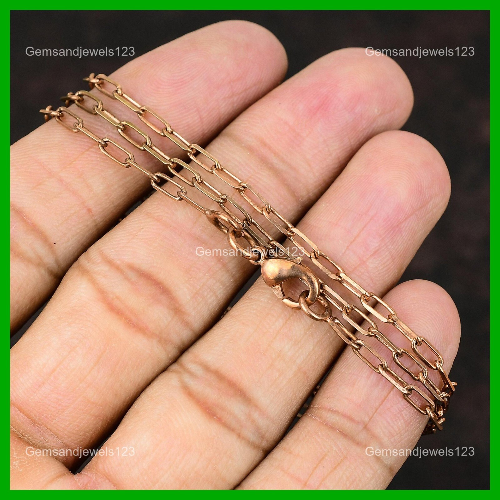 Mothers day Deal Copper Stone Chain Wire Wrapped Wedding Wife Necklace Jewelry
