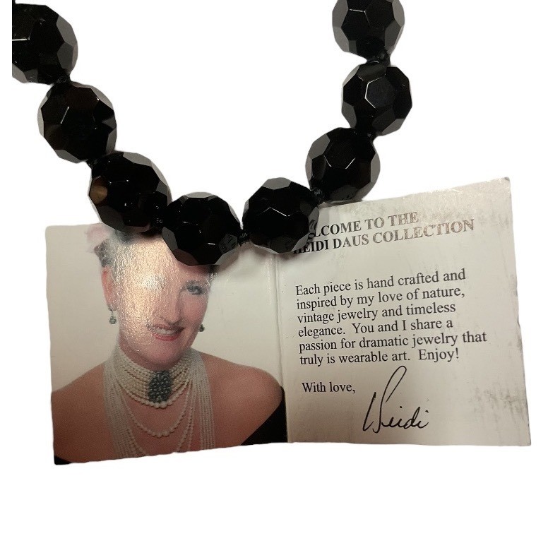 Stunning Signed Heidi Daus Design Toggle Pave Crystal Beaded Floral Necklace NWT
