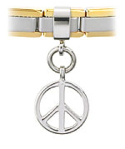 Anklet Stainless Steel Italian Charm Silver Dangle Peace Sign Ankle Bracelets