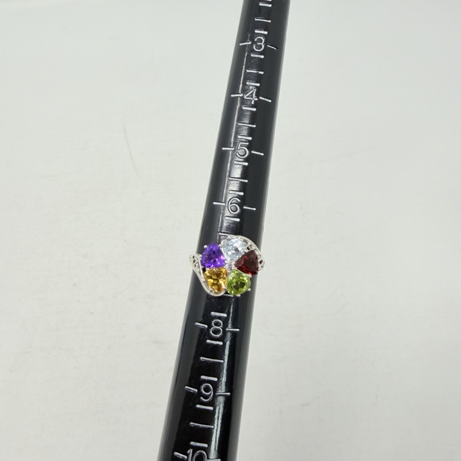 Shop LC Multi Gemstone Pendant without Chain and Ring Set Sterling Silver 5312