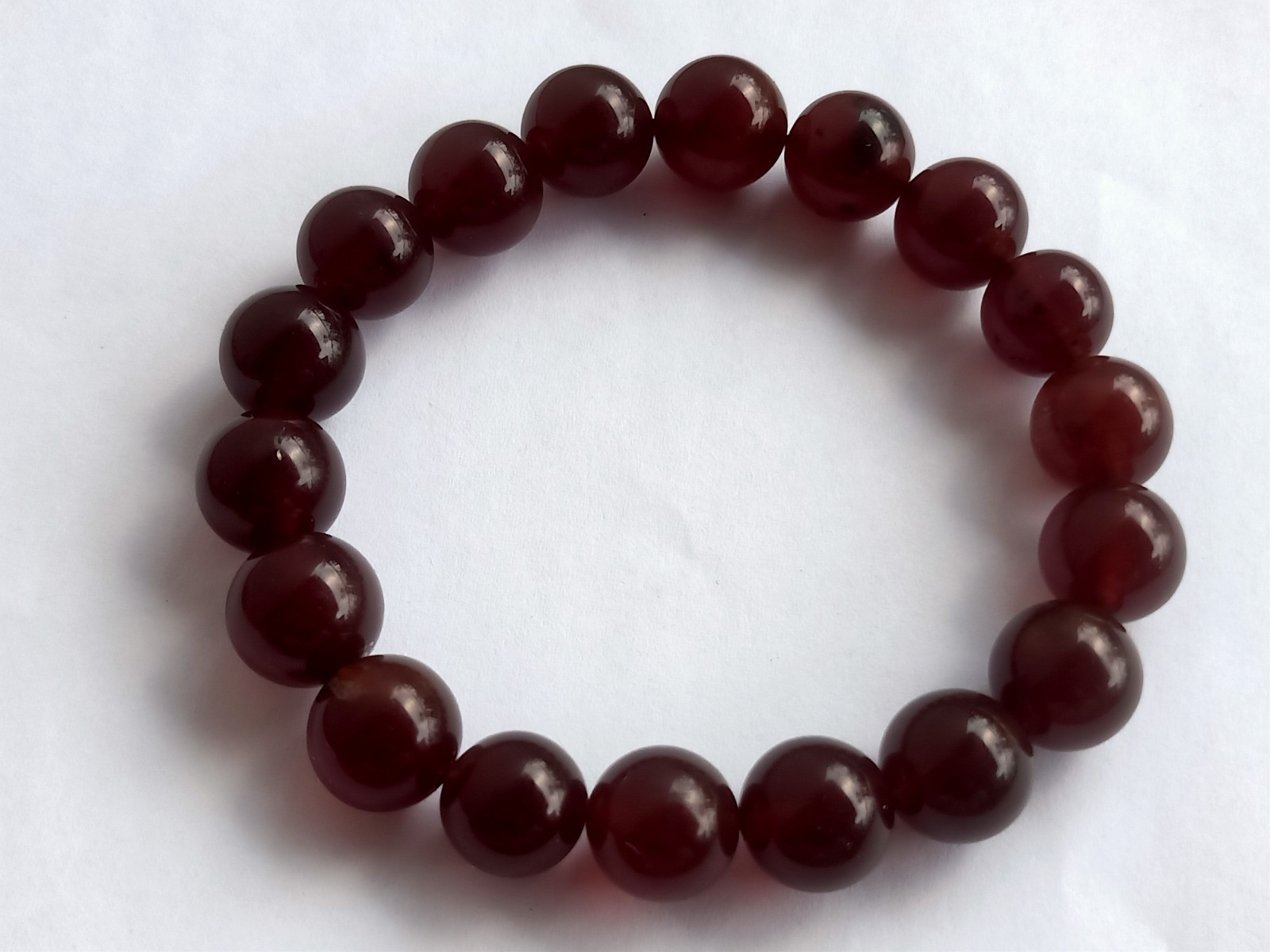 12mm Natural No Treatment Red Amber Round Beads Bracelet