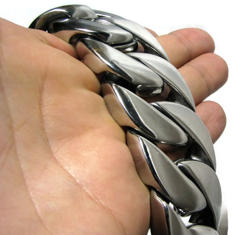 Men’s Heavy 30MM Thick Chain Silver Cuban 316L Stainless Steel Huge 28″ Necklace