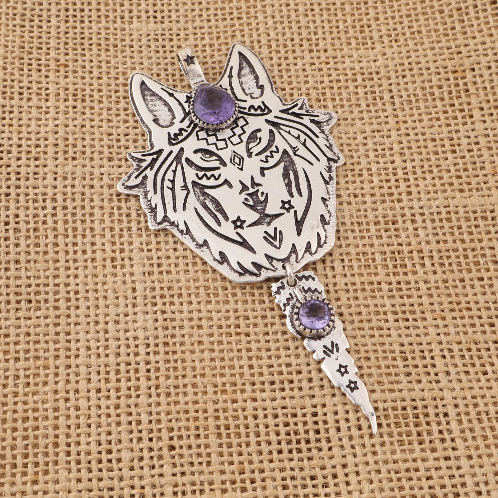 925 Silver Pear Iolite Stone Ethnic Trendy Handmade Unique Boho Pendant Jewelry