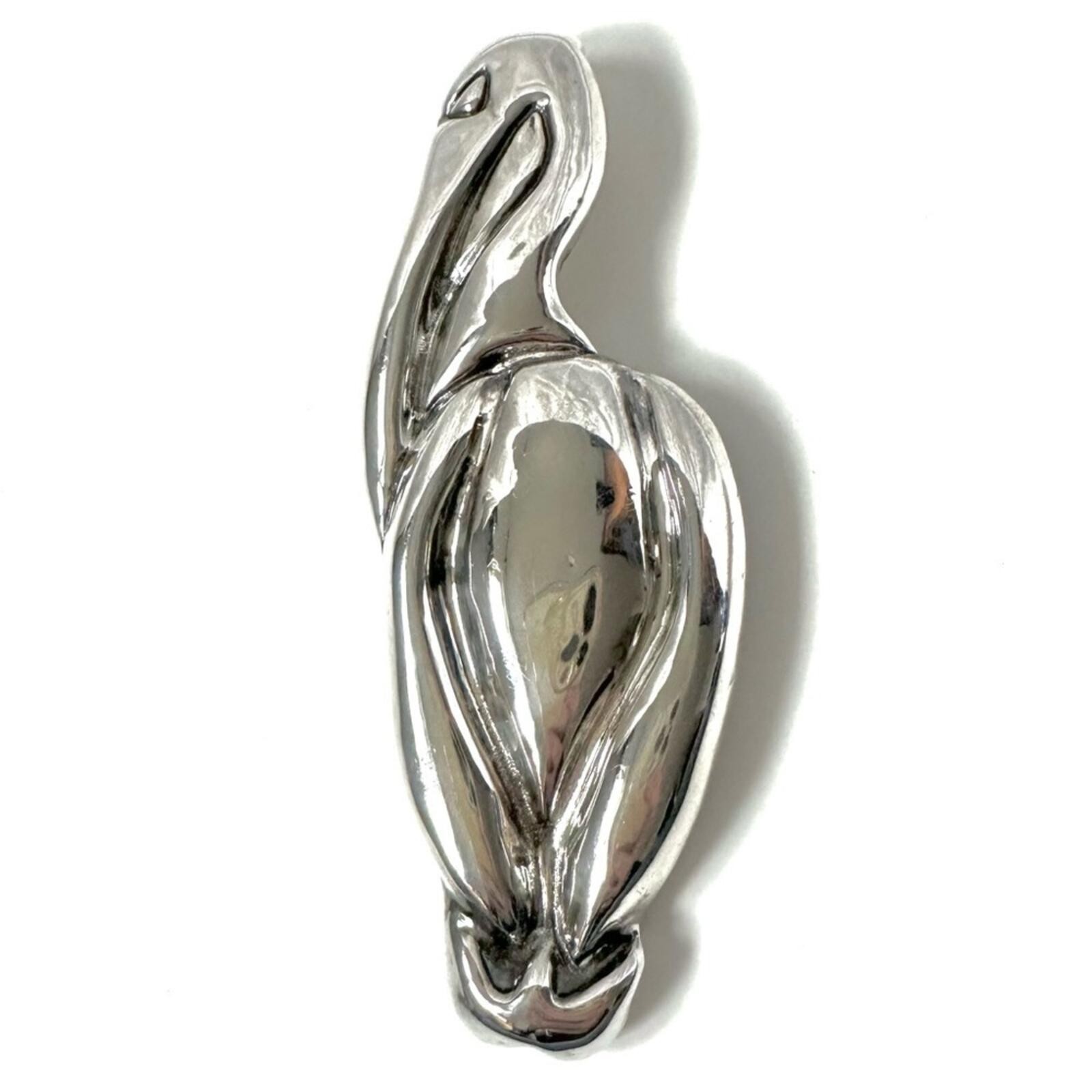 Vintage 80s Sterling Silver 925 Pelican Stork Brooch Electroformed – 4.25 inch