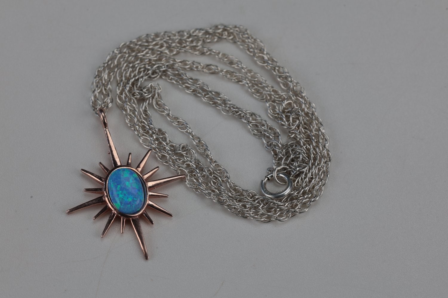 Necklace 10 Inch Drop Rose Gold 925 Sterling Silver Chain Pendant