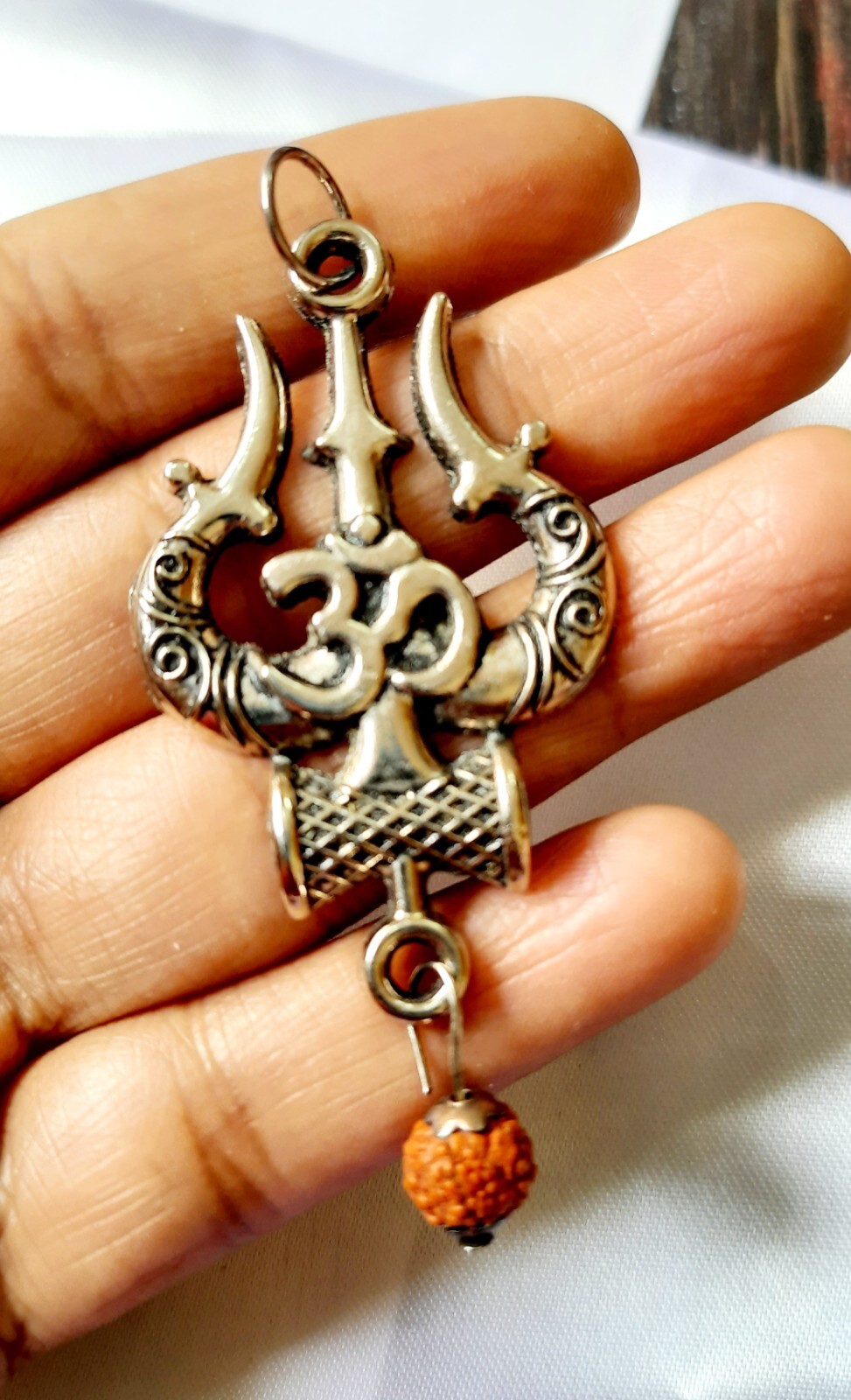 Mahakaal Rudraksha Pendant Lokit,Om Trishul Damru Shiva Pendant Spiritual Lokit