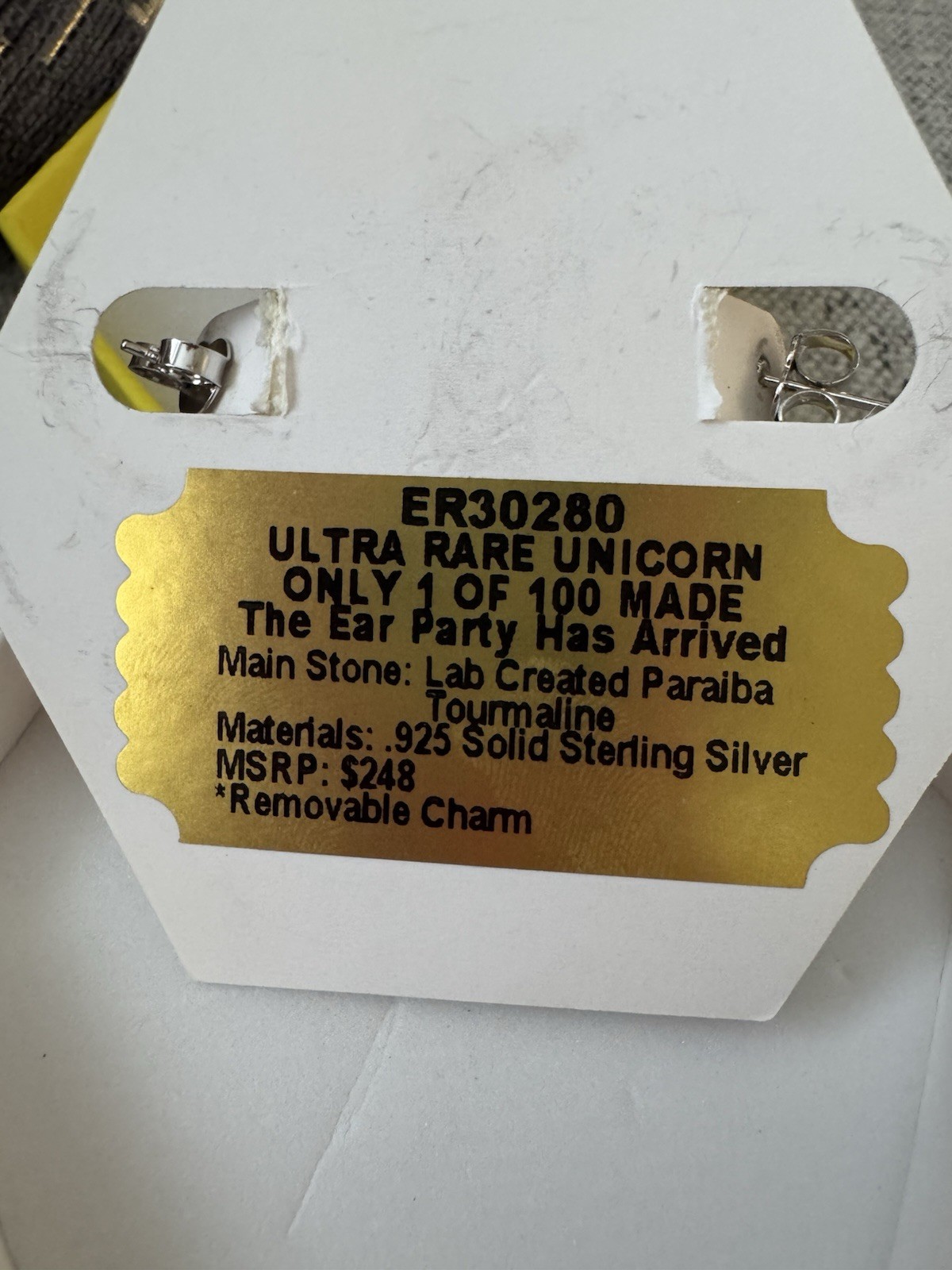 Bomb Party Ultra Rare Unicorn Paraiba Tourmaline .925 Sterling Silver ER30280