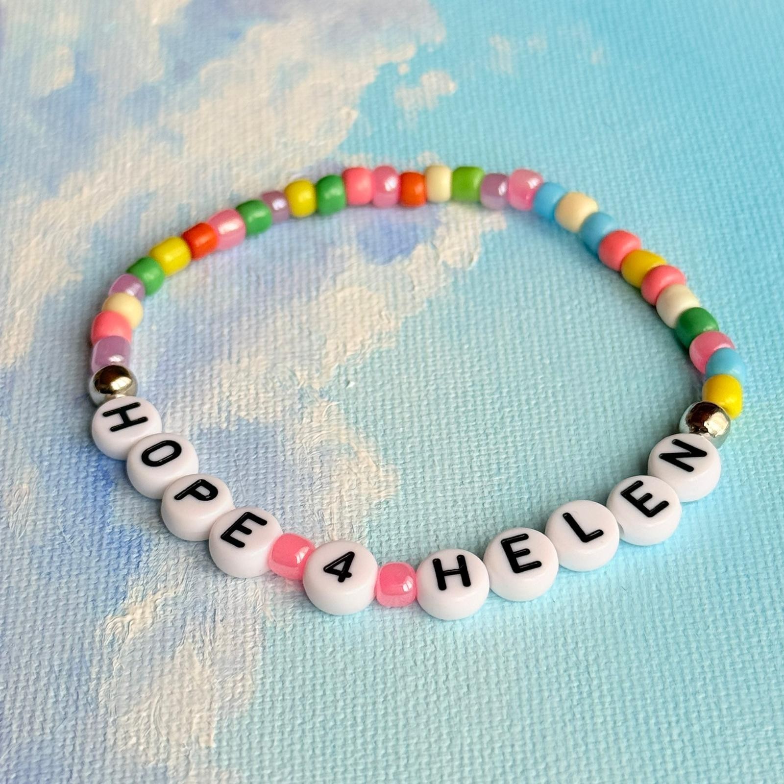 Custom Glass Bead Bracelet , Personalized Name Bracelet , Handmade Jewelry