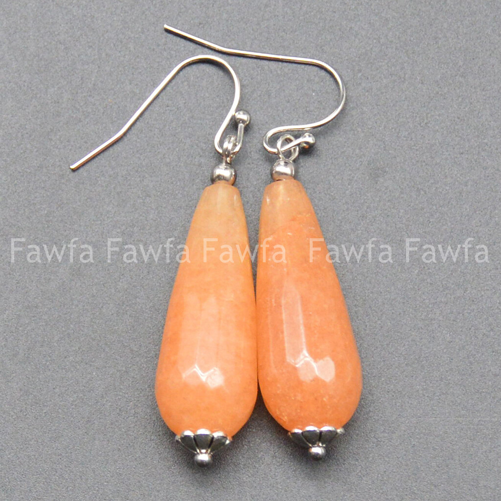 11x27mm Faceted Multicolor Mixed Gems Teardrop Beads Silver Hook Dangle Earrings