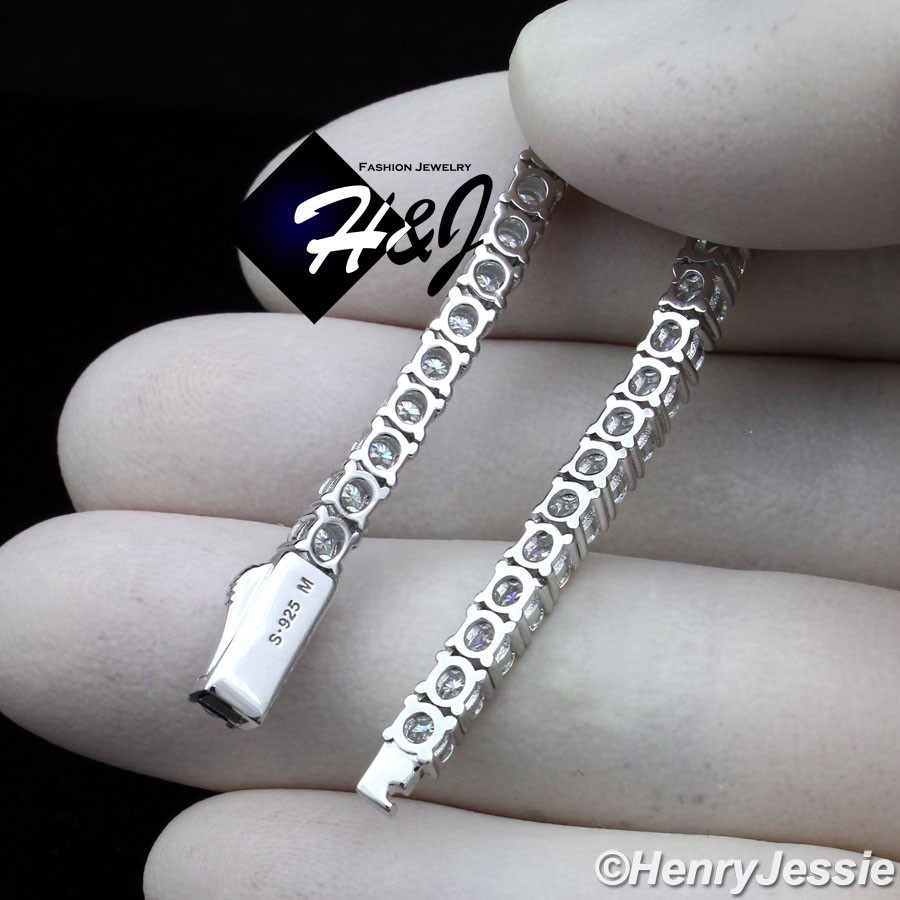 16″-24″MEN 925 STERLING SILVER 3MM MOISSANITE 1 ROW TENNIS CHAIN NECKLACE*MN24