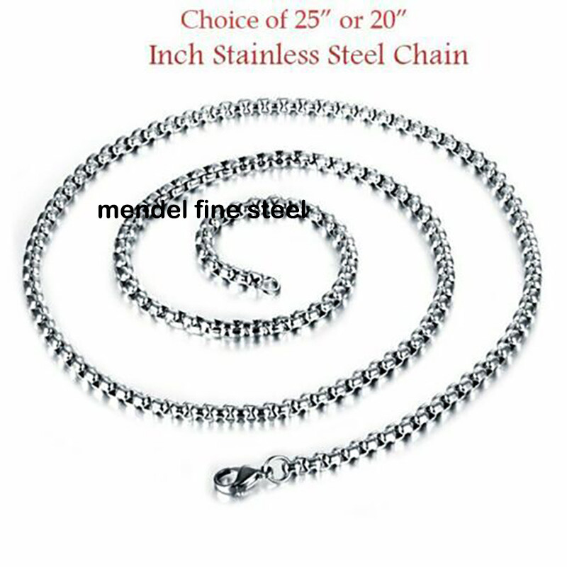 MENDEL Mens Ancient Egyptian Ankh Cross Pendant Necklace Stainless Steel Chain