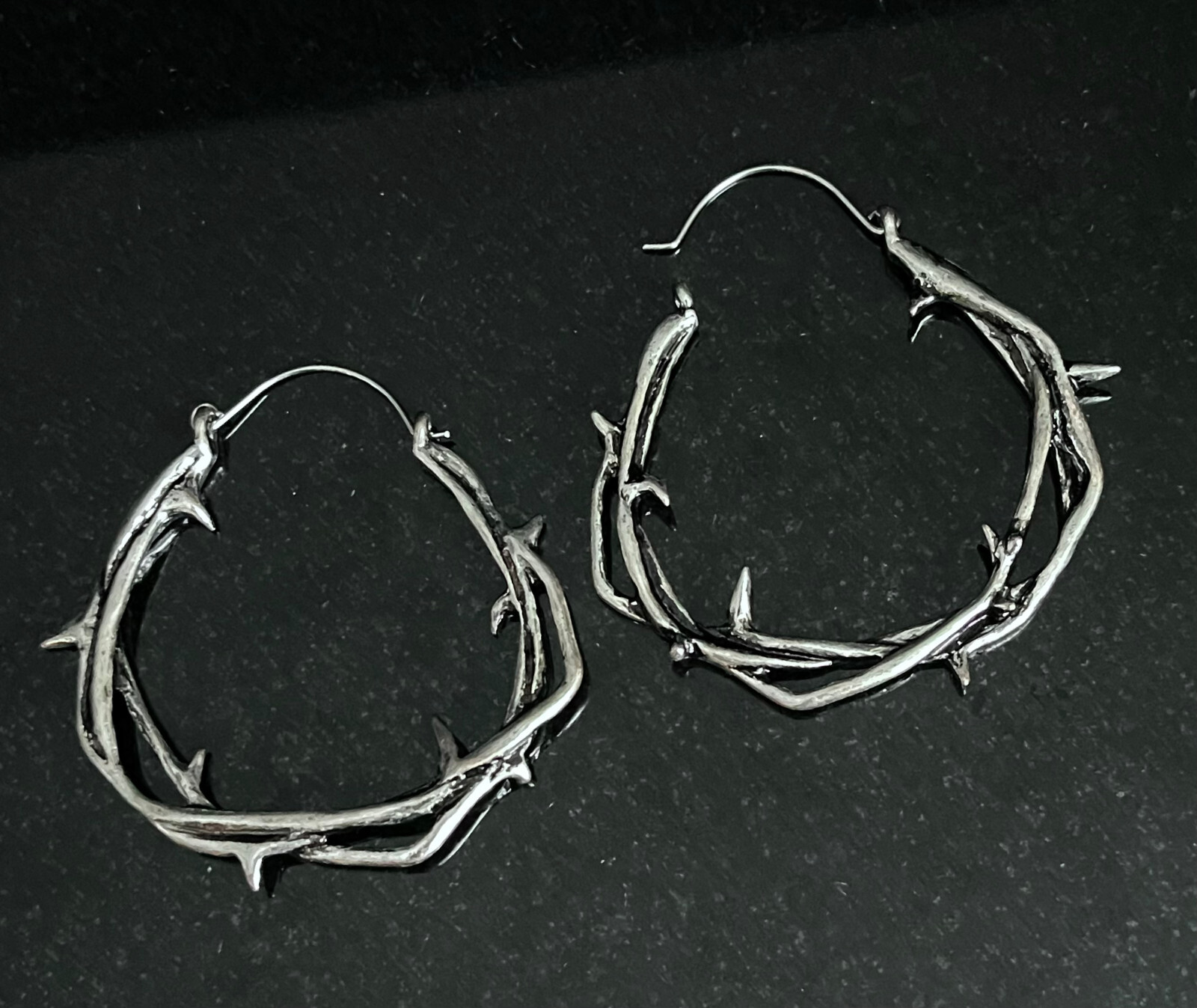 PAIR 20g Twisted Thorn Hoop Earrings, Use As Regular Earrings or Through Tunnels