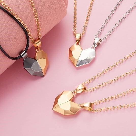 Heart Magnet Necklace Set for Couple Boyfriend, Girlfriend, Husband, Wife, Gift