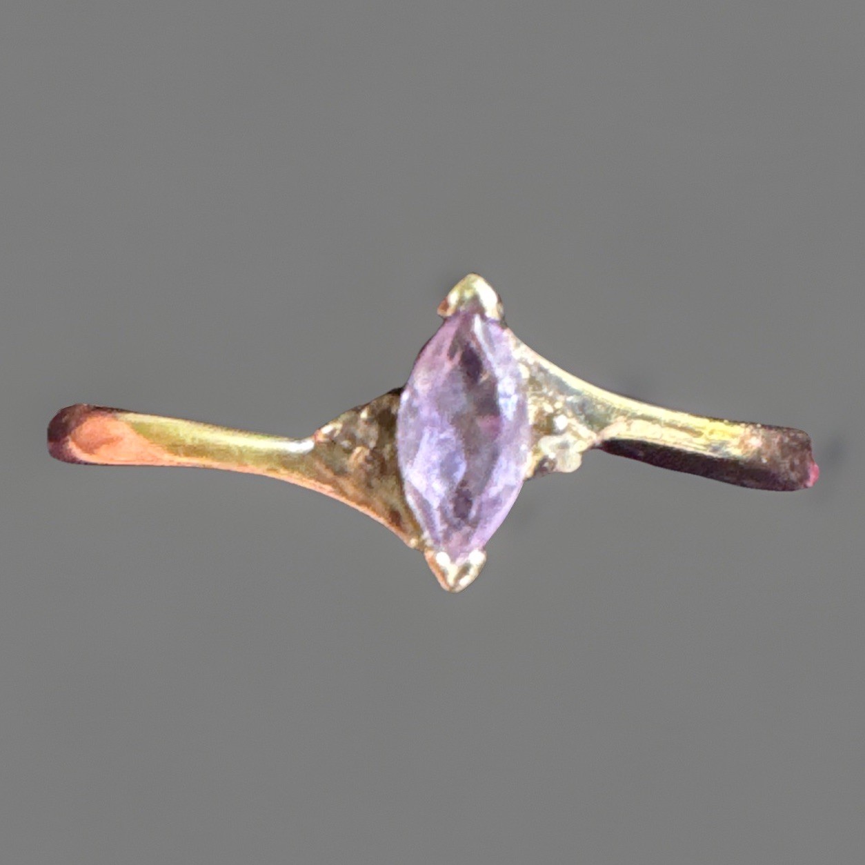 925 Sterling Silver Amethyst Marquise Ring Size 10.5 Market M China Modern Style