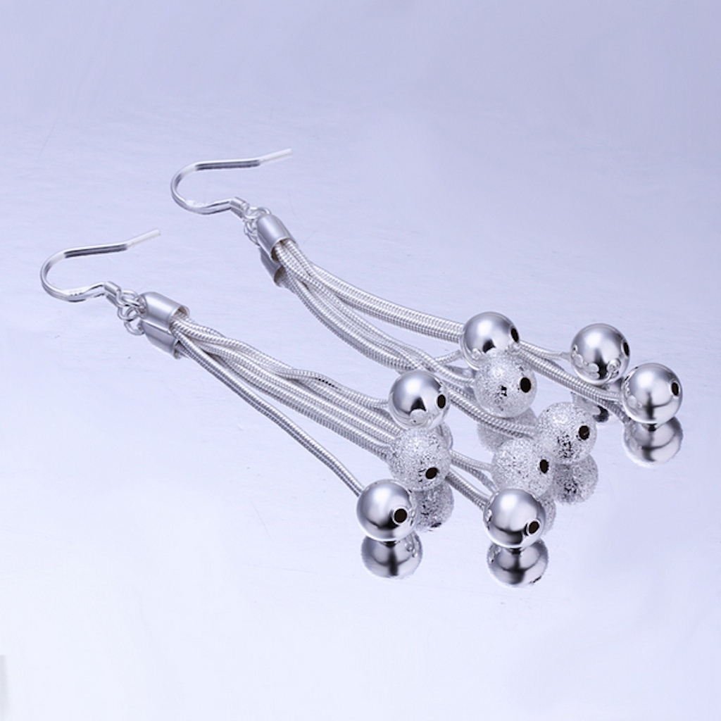 925 Sterling Silver Drop Dangle Chandelier Hook Earrings L17