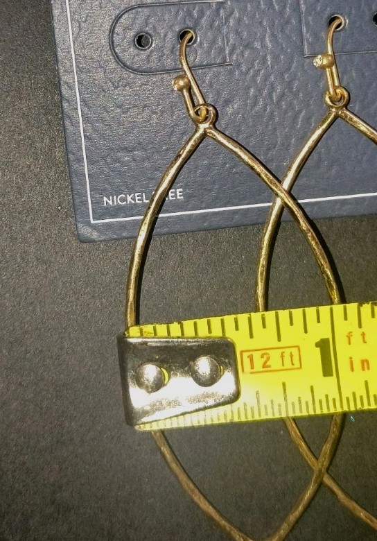 Melrose and Market Gold Tone Teardrop Dangle Hook Earrings Nickel-Free 2 in