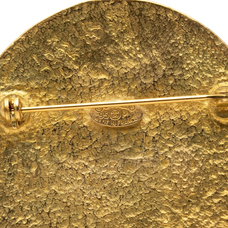 CHANEL COCO Mark Vintage Round Brooch with 95P stamp Women 【Used】
