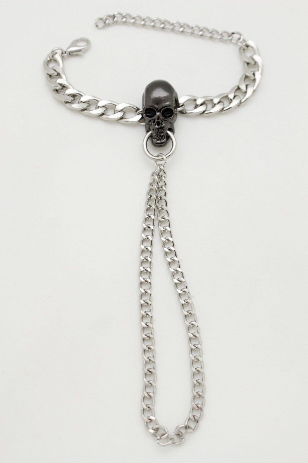 Hot Women Silver Metal Hand Chain Skull Bracelet Biker Punk Rock Fashion Jewelry