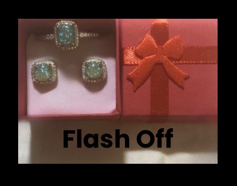 Gorgeous Green Fire Opal CZ Halo Square Earrings & Ring Size 11 Set