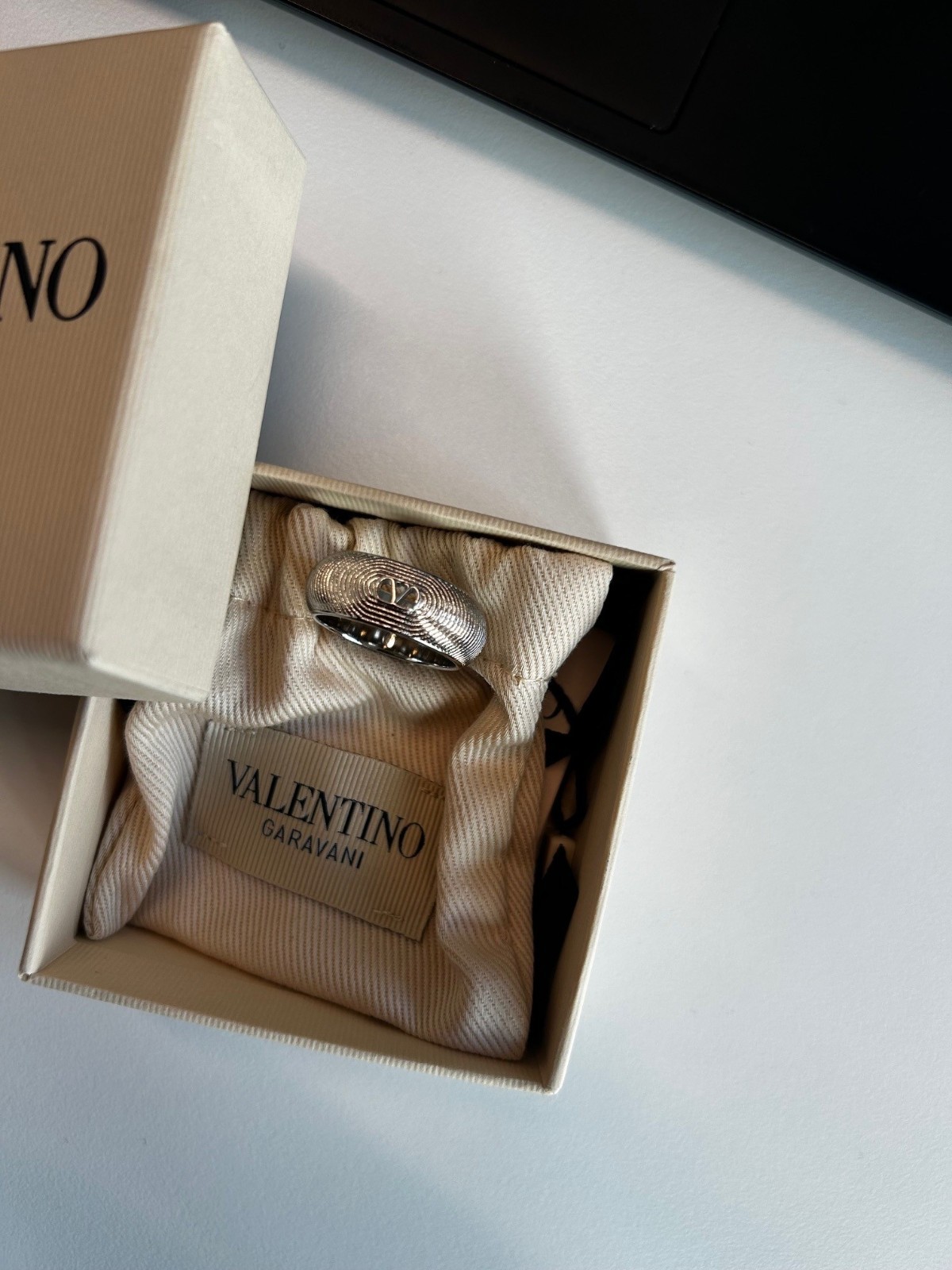 VALENTINO GARAVANI SILVER RING MAN L