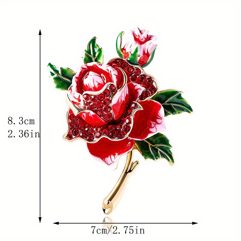 fashion rose brooch colored glaze dripping oil brooch clothing high-end broch