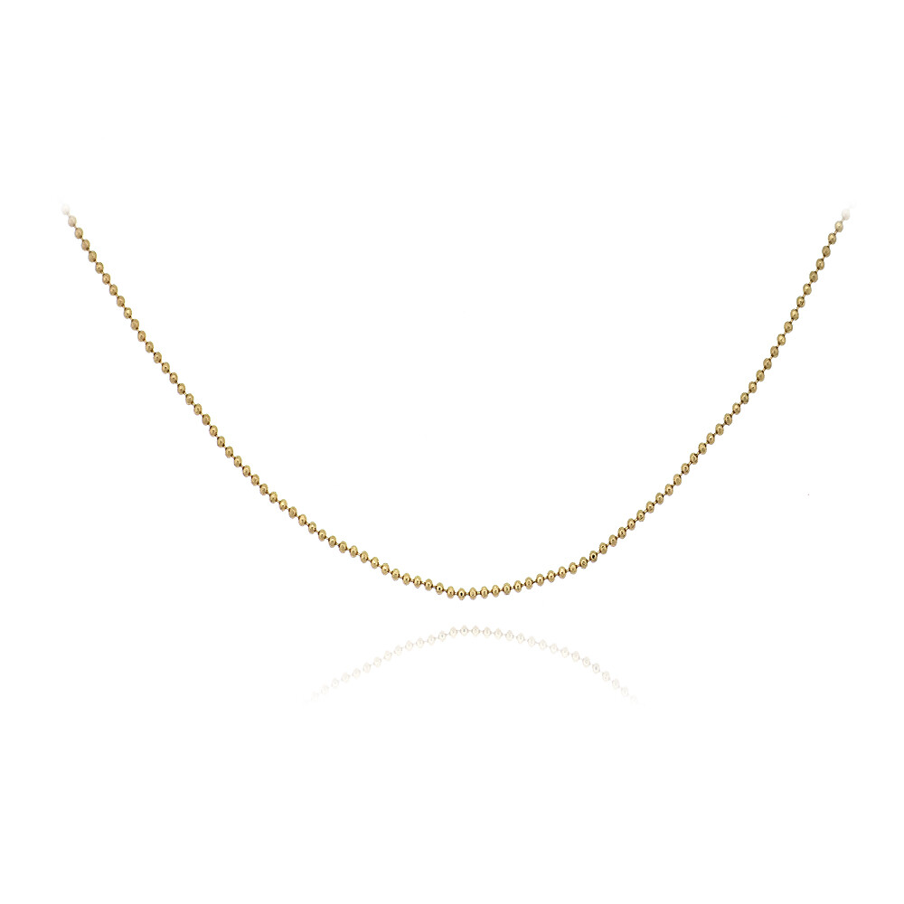 18K Gold Plated 1.2mm Diamond-Cut Bead Chain Necklace, 20″