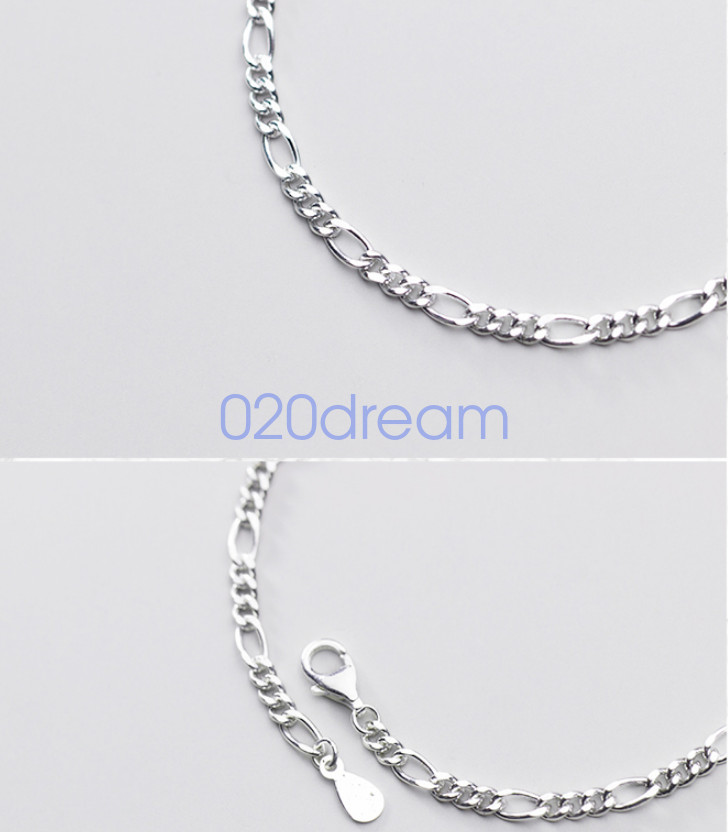 Real 925 Sterling Silver Necklace 1.5-3mm Figaro Chain 7-30″ Lobster Clasp Stamp