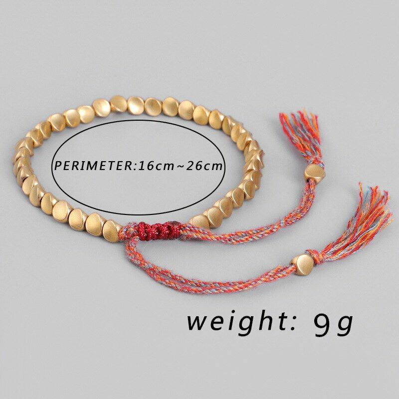 Tibetan Copper Bead Bracelet Adjustable Rope Chain Fashion Jewelry Luck Gift NEW