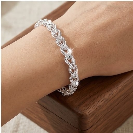 2Pcs Silver Wheat Phoenix Tail Chain Bracelet Set Women Adjustable Dainty Stacka