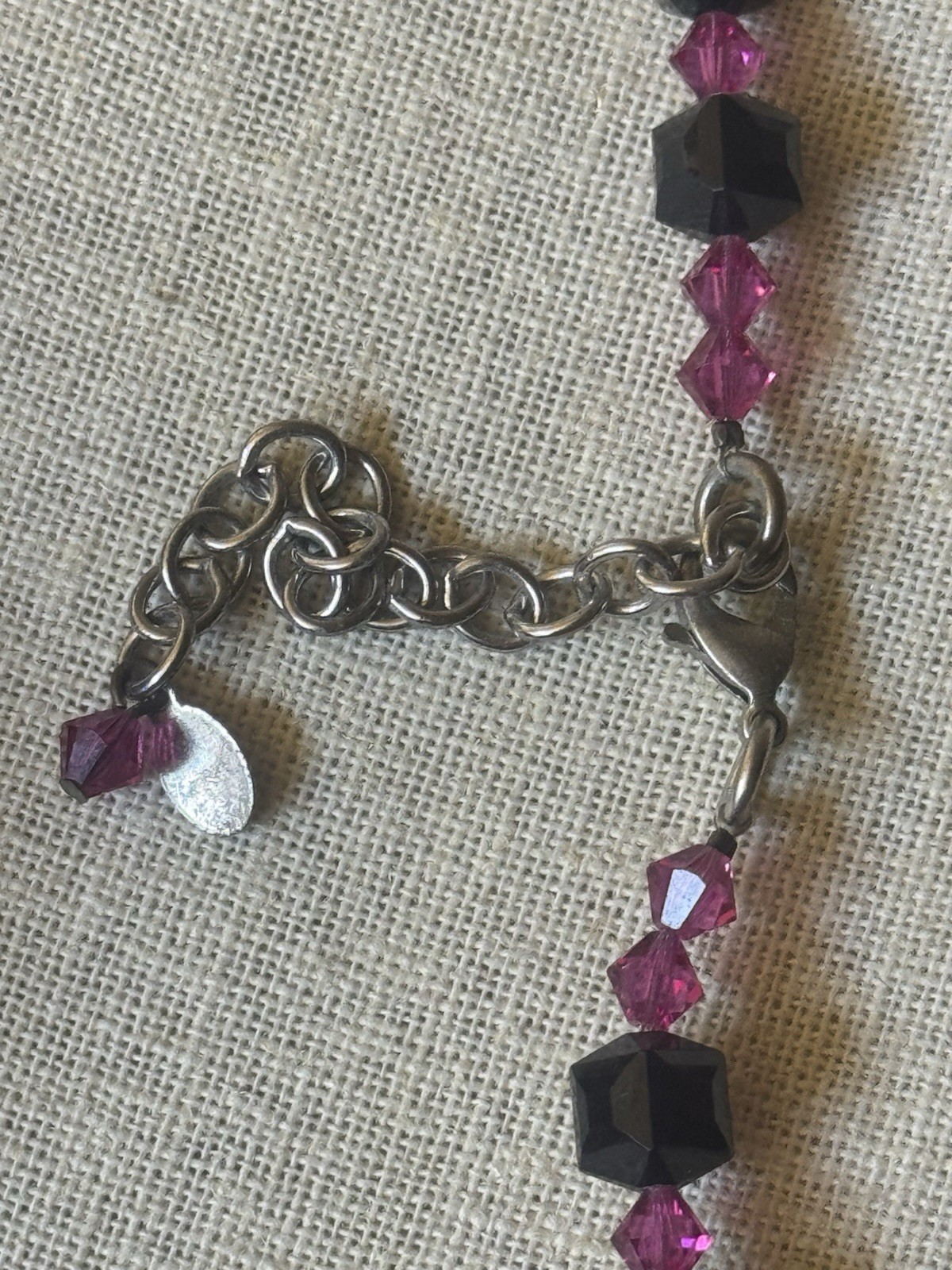 Rare Tarina Tarantino PINK & BLACK Heart Bow #11