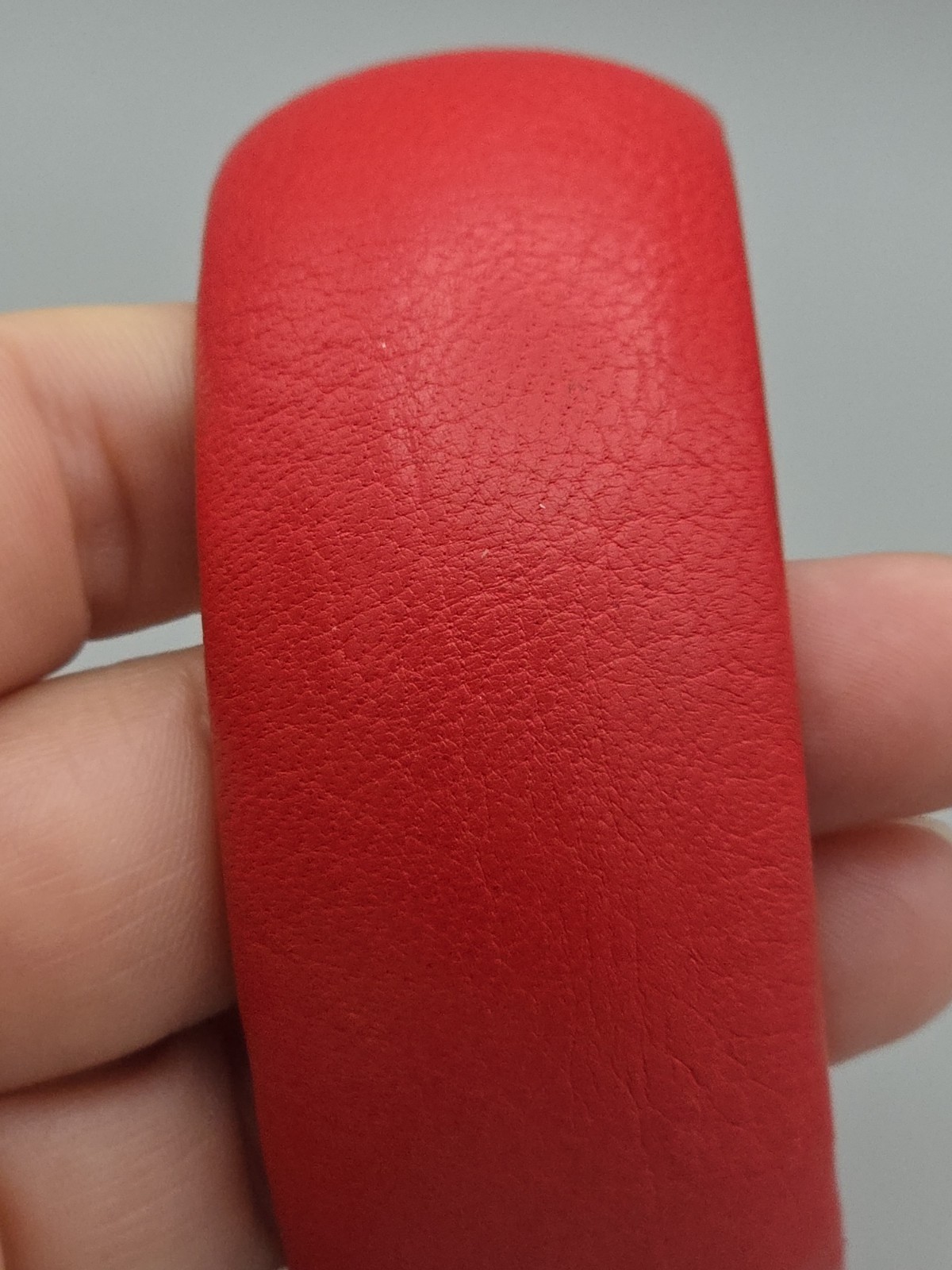 Scuola del Cuoio Genuine Red Italian Leather Wide Bangle Bracelet Made in Italy