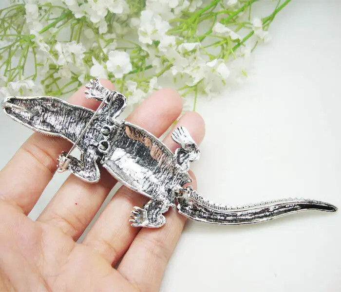 Vintage Style Animal Woman‘s Brooch Pin Pendant Green Rhinestone Jewelry