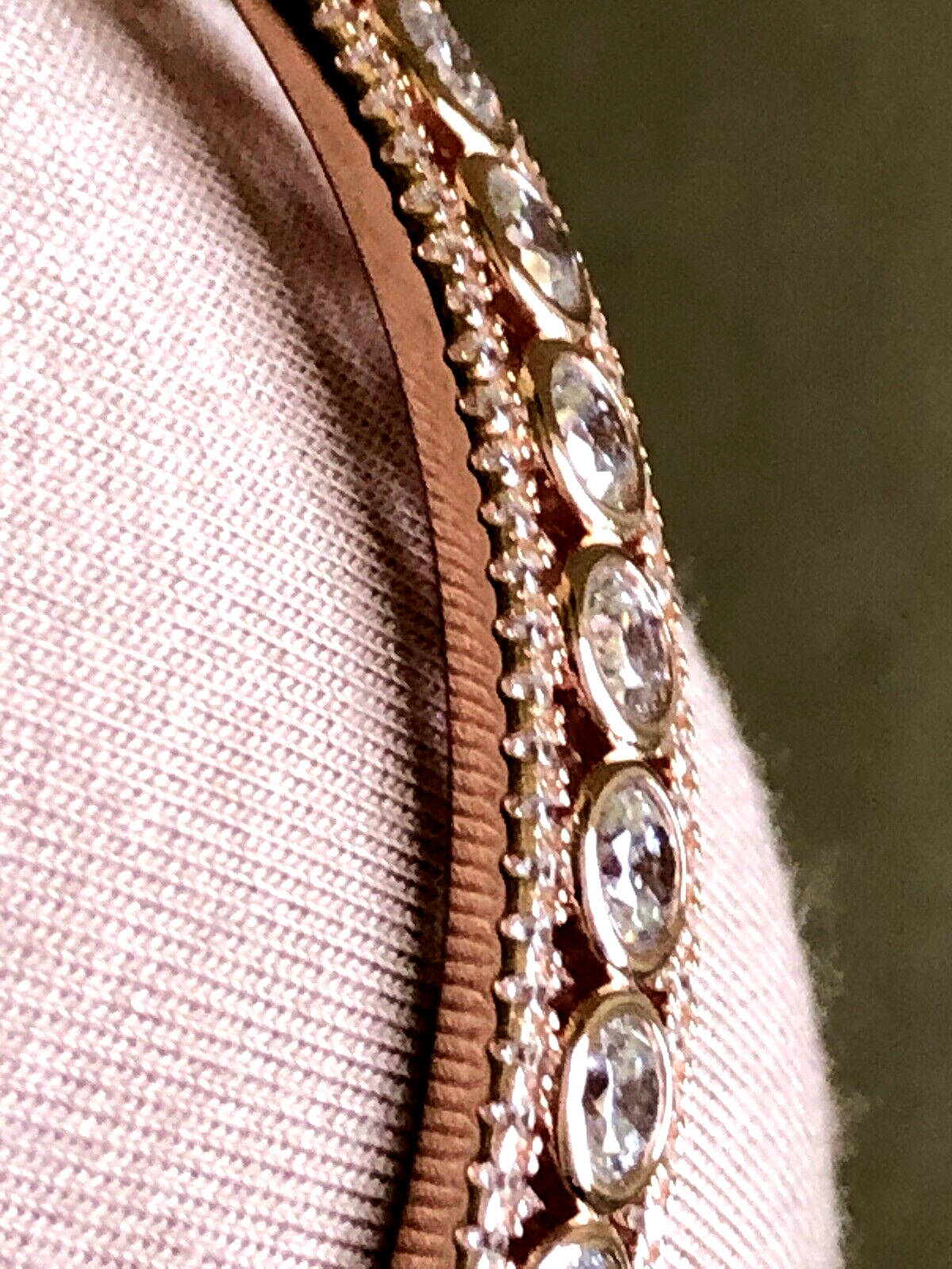 DIAMONIQUE CZ x JENNIFER MILLER HINGED BANGLE 14K GOLD PLATED SS, AVG (M4417-24)