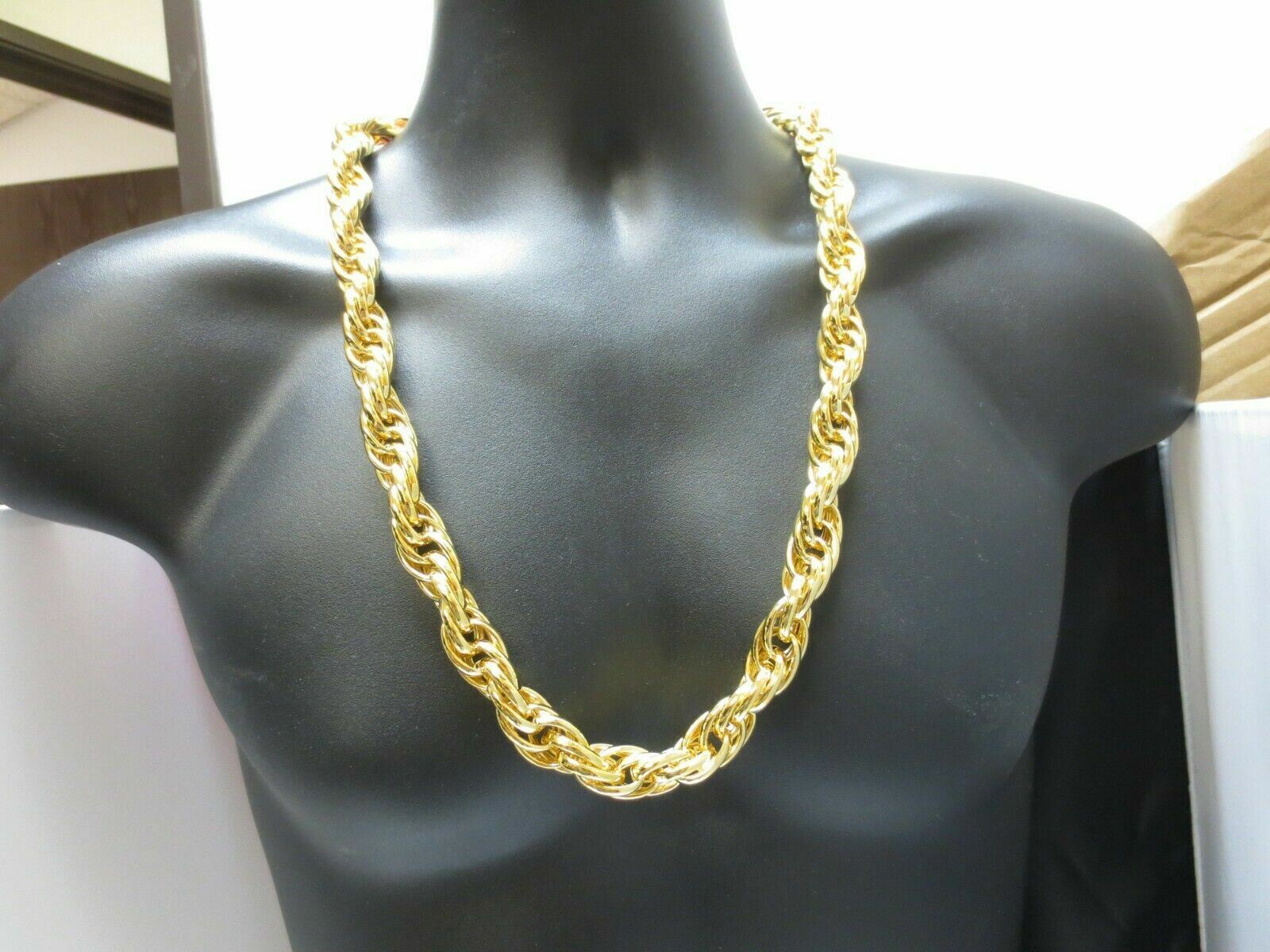 24″ ,26:,28″,30″BLING DOOKIE 16mm/ 20 MM 10KT GOLD EP DOOKIE RUN DMC ROPE CHAIN