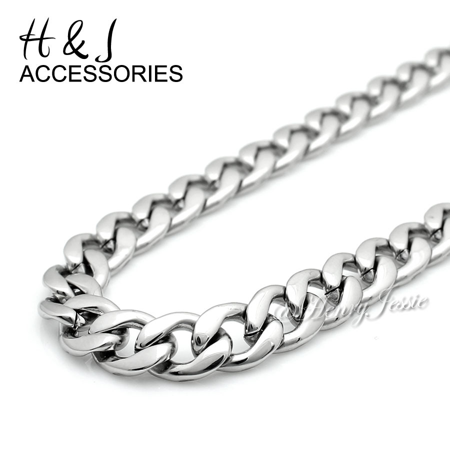 18-40″Stainless Steel 6mm Silver Cuban Curb Chain Simple Plain Cross Pendant*P64