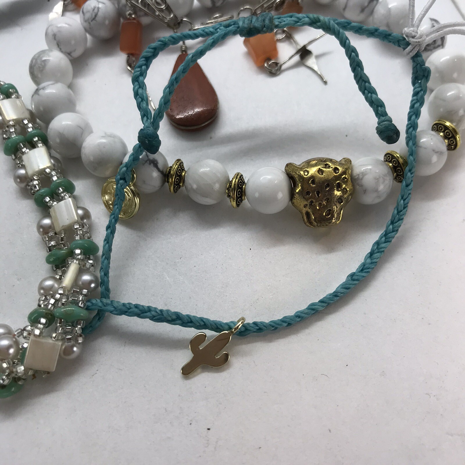 Bracelet Lot Bangles Bead Stretch mixed materials colorful Vtg to mod pure vida