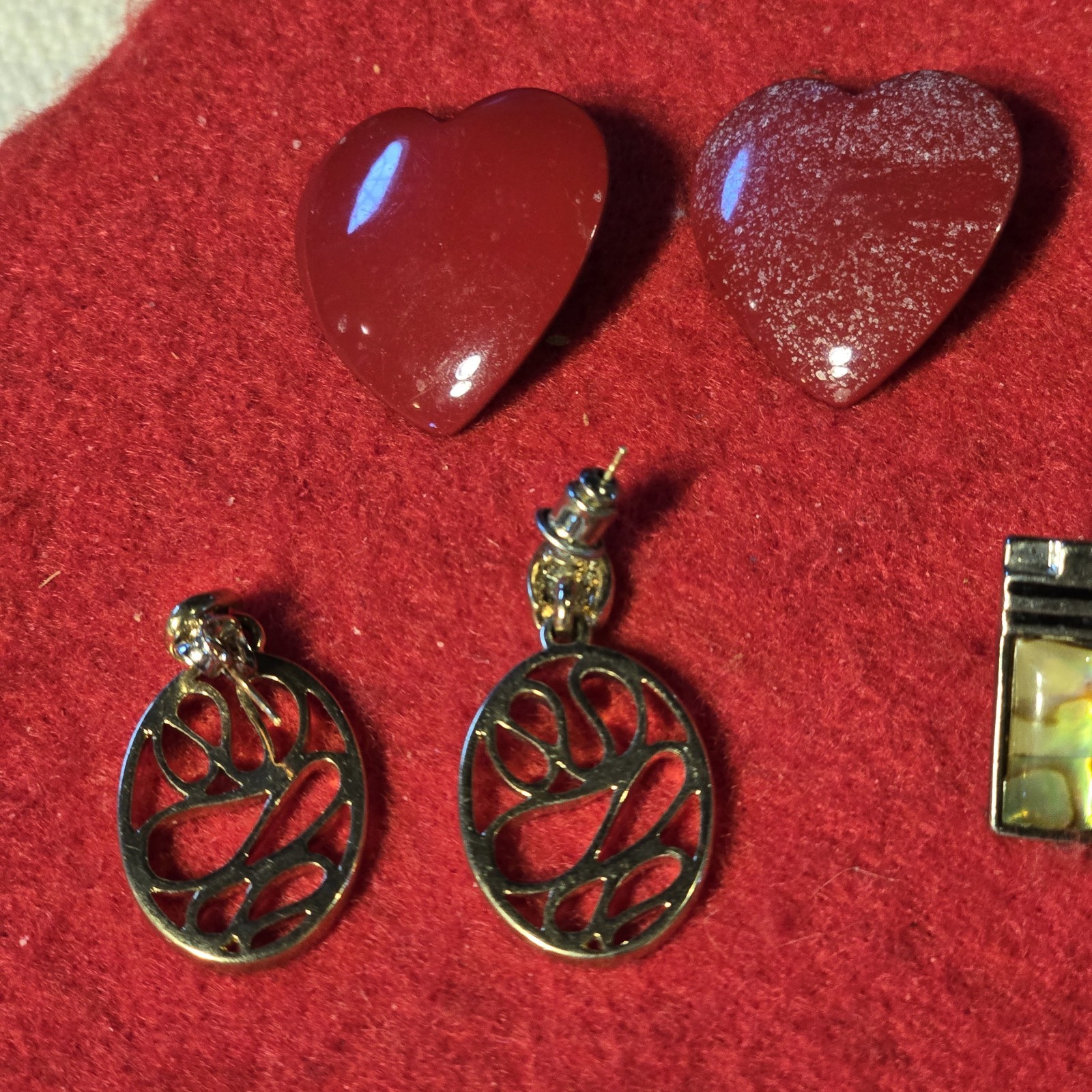 Lot of 8 Pair Stud Earrings Hearts Butterflies Rhinestone Spiral Mixed Styles