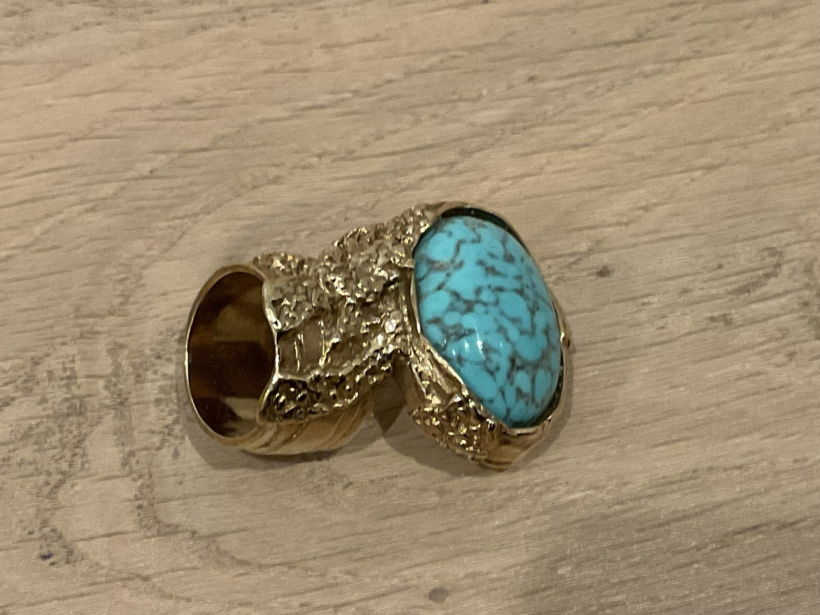 YSL Saint Laurent Artsy Ring Size 6 Turquoise