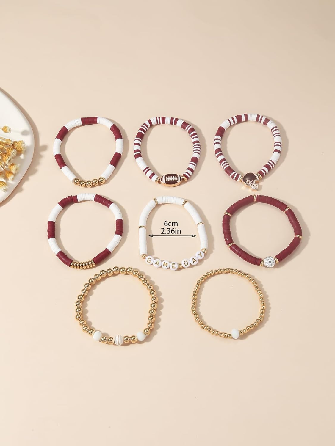 Game Day Football Charm Bracelet: Stackable Sports Jewelry for Moms & Dads – Per