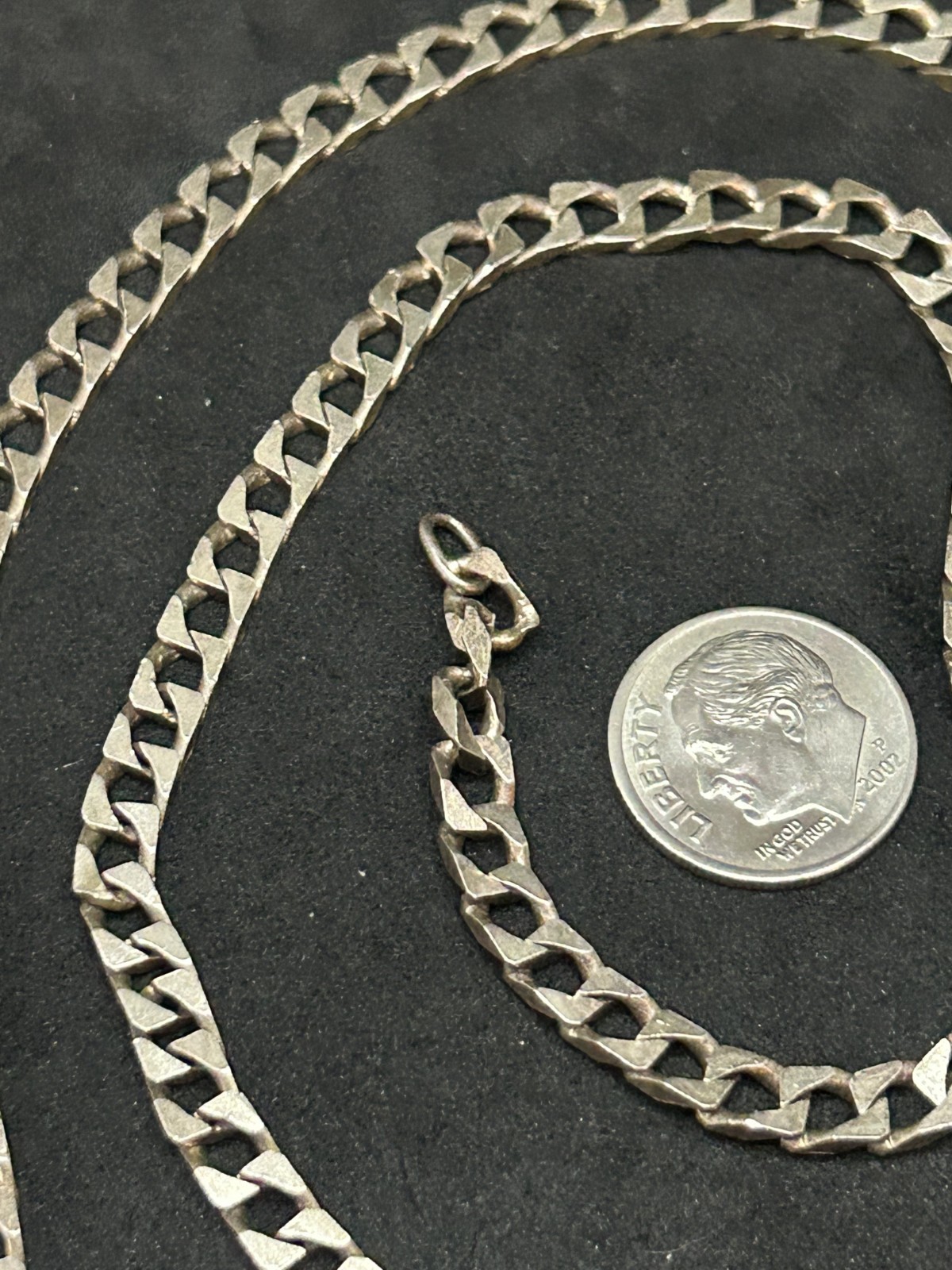 925 Sterling 4.5mm Square Cuban Chain Necklace 22in – 21.93g