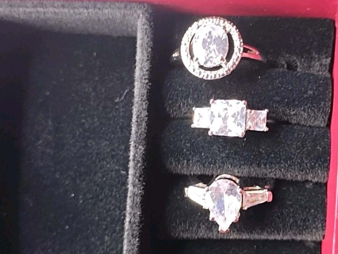 Set Of Three Costume Jewelry Silver Tone Jewelry Box Included Clearance Sale