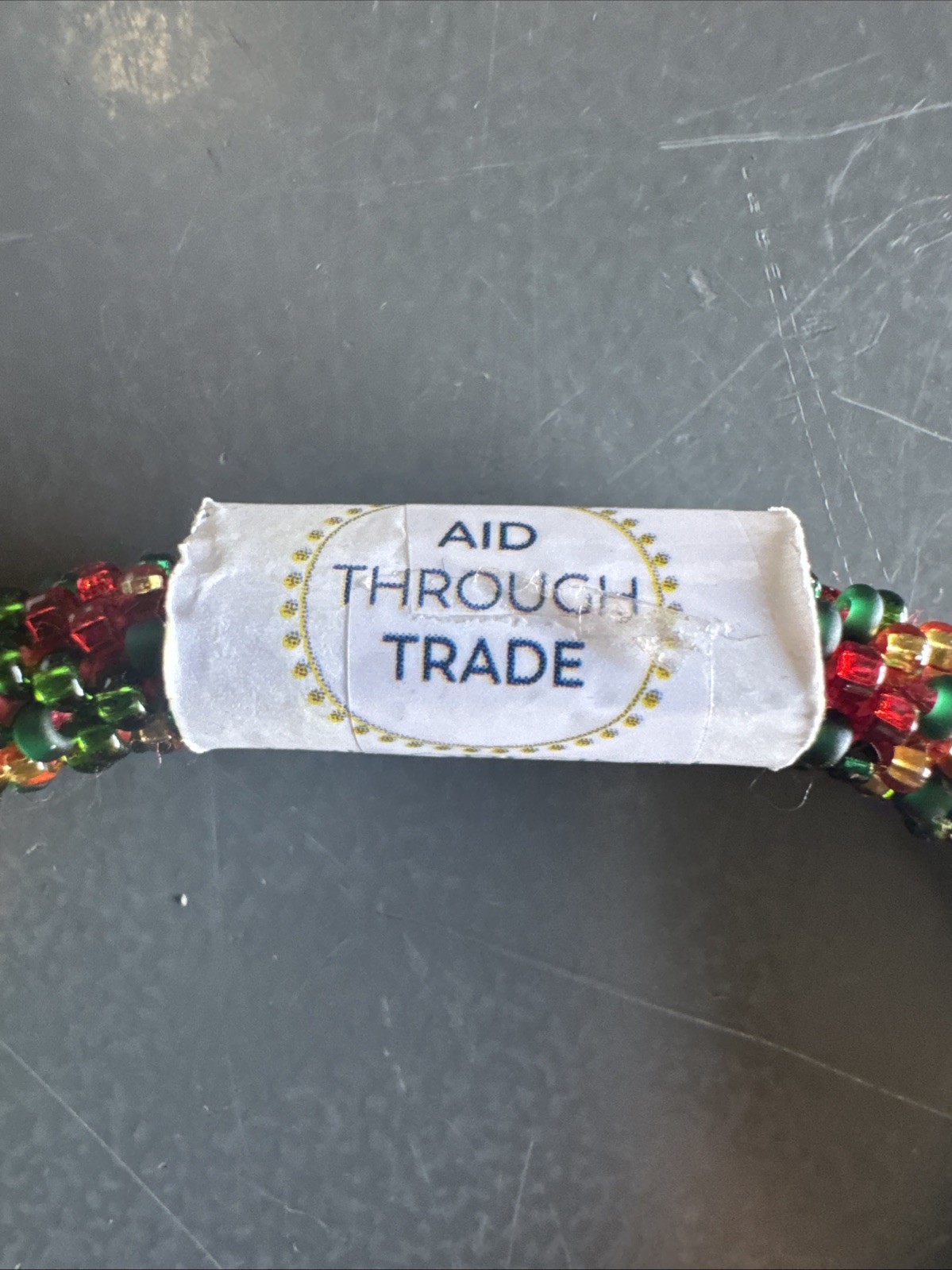 Aid Through Trade Roll-On® Bracelet “Nutcracker Speckled” Glass Beads ~Nepal~
