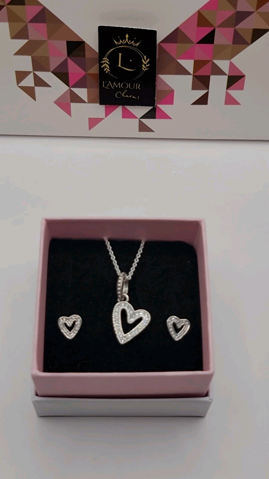 🔅 L’AMOUR 925 Sterling Silver Bunny Hugging Gem Heart Reversible