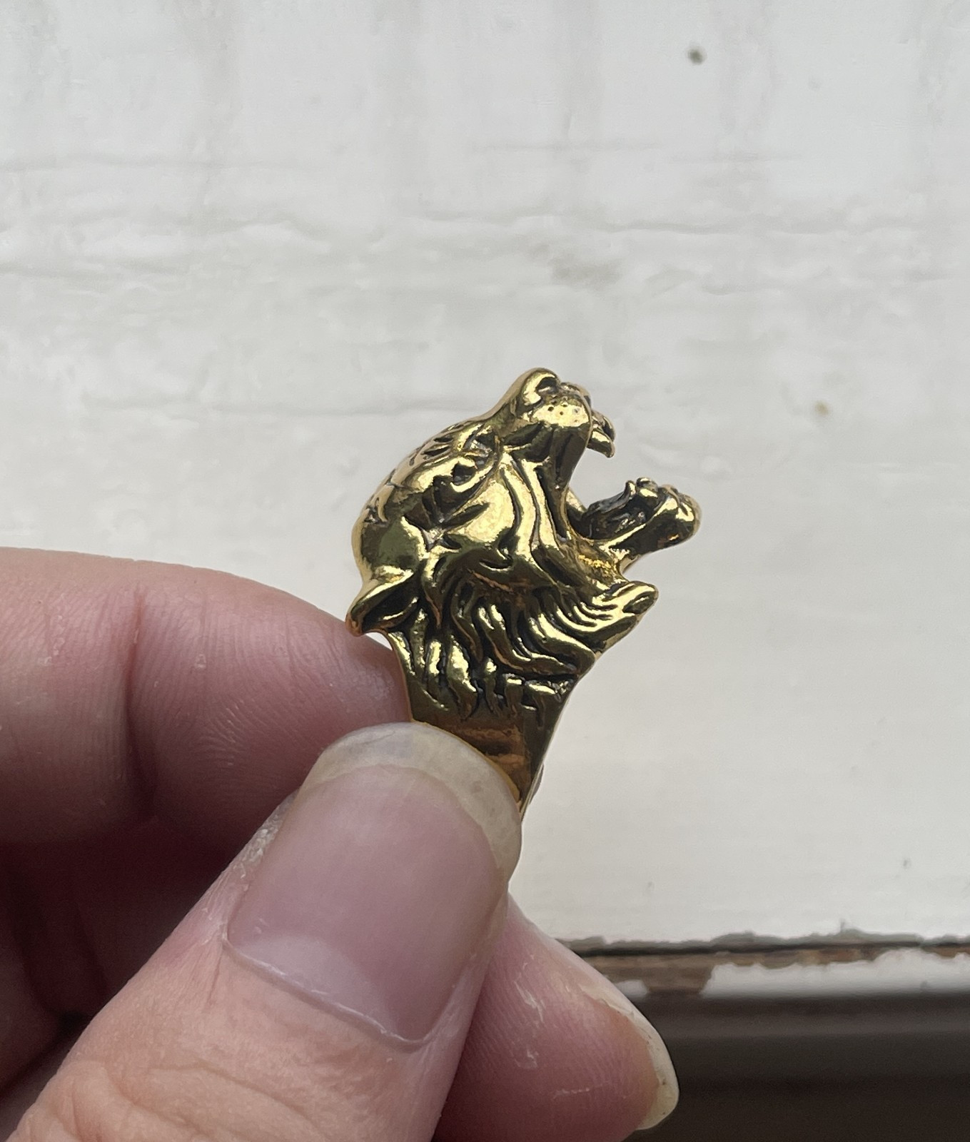 High Detail Brass Tiger Ring Biker Rock Punk Jewelry One Size Fit All