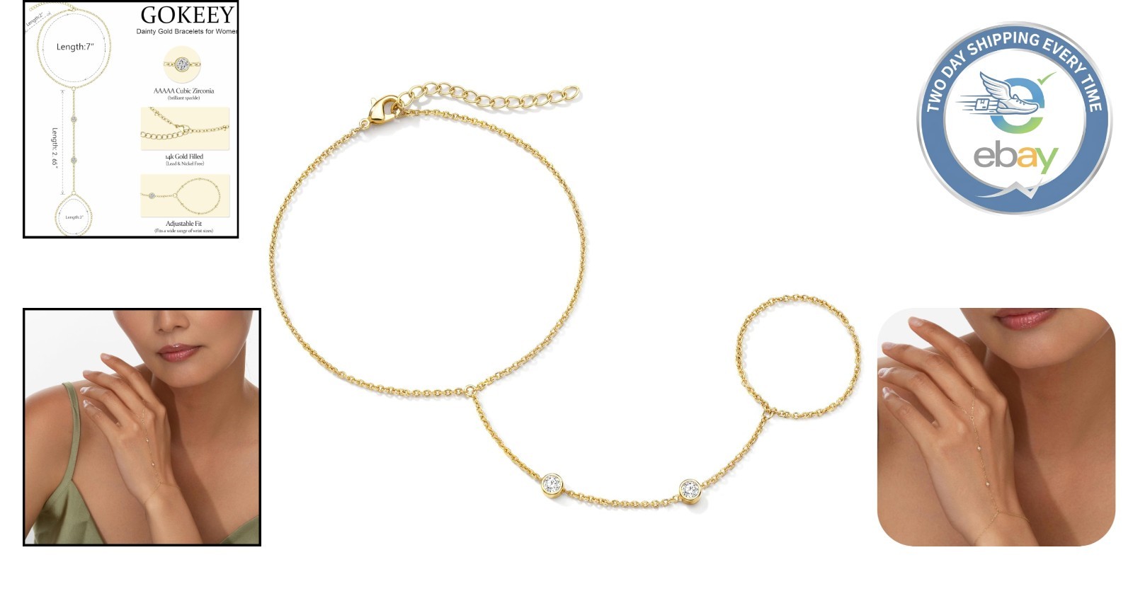 Modern Gold Cuff Bracelets Set – Non-Tarnish & Adjustable for All Occasions